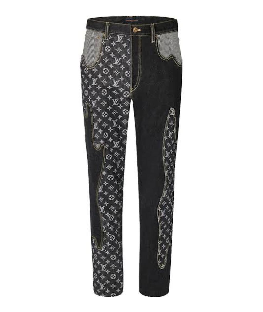 LOUIS VUITTON Черные хлопковые прямые джинсы, фото 1