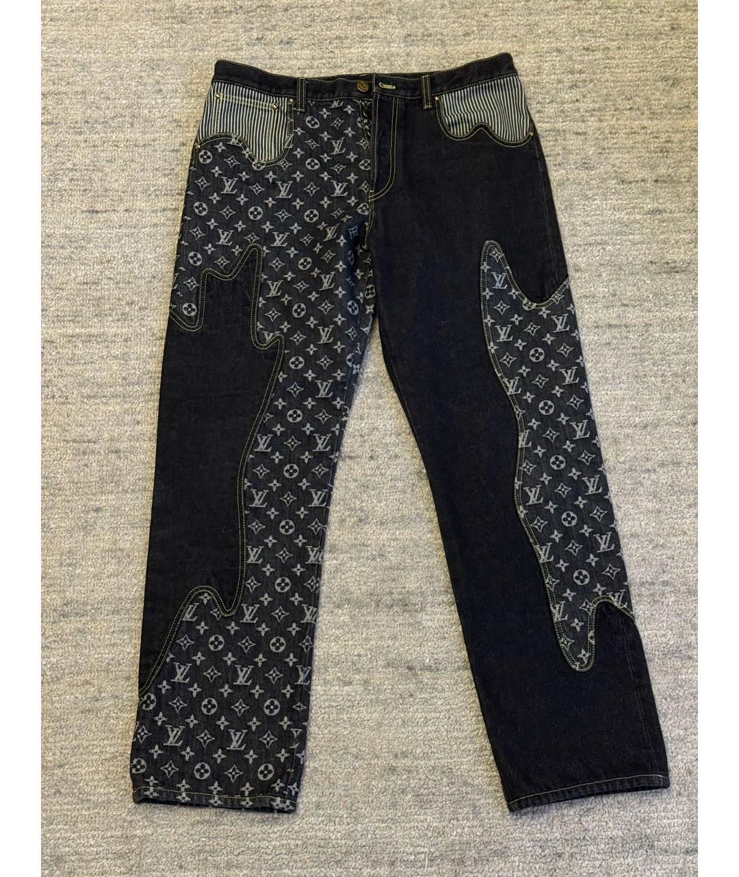 LOUIS VUITTON Черные хлопковые прямые джинсы, фото 5