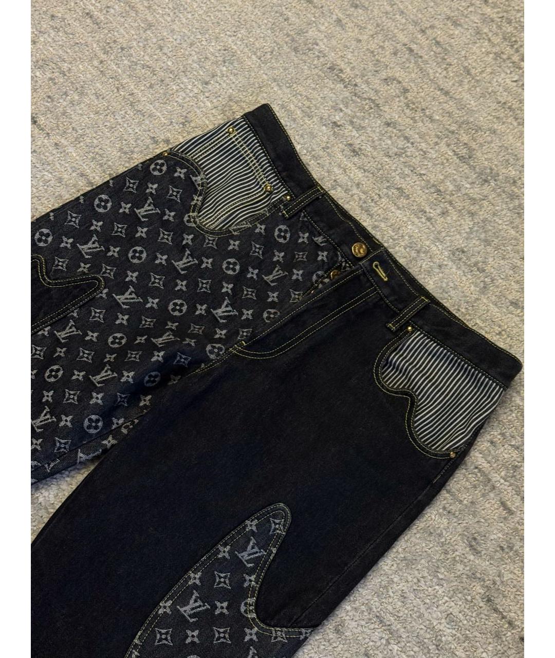 LOUIS VUITTON Черные хлопковые прямые джинсы, фото 3