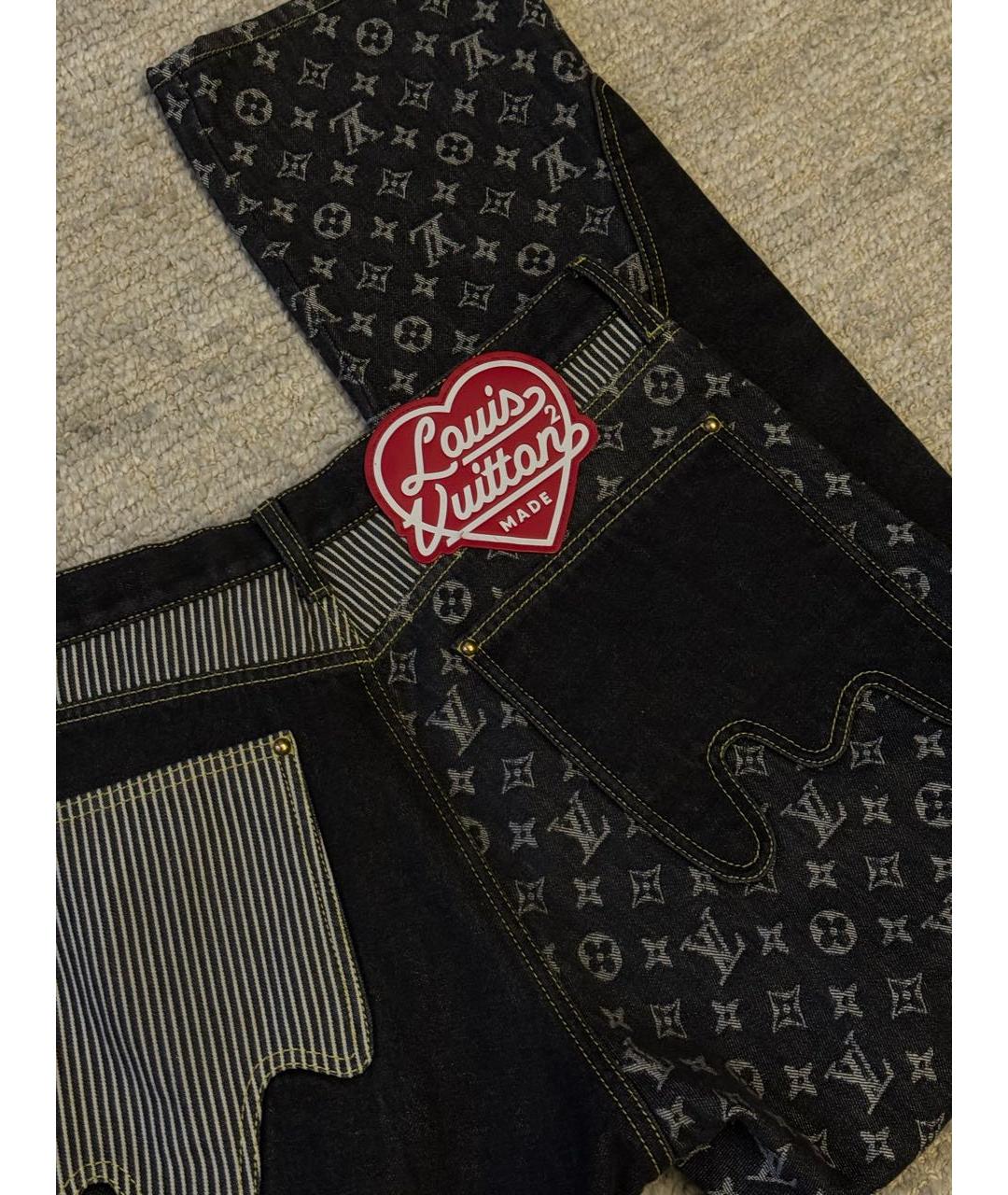 LOUIS VUITTON Черные хлопковые прямые джинсы, фото 4