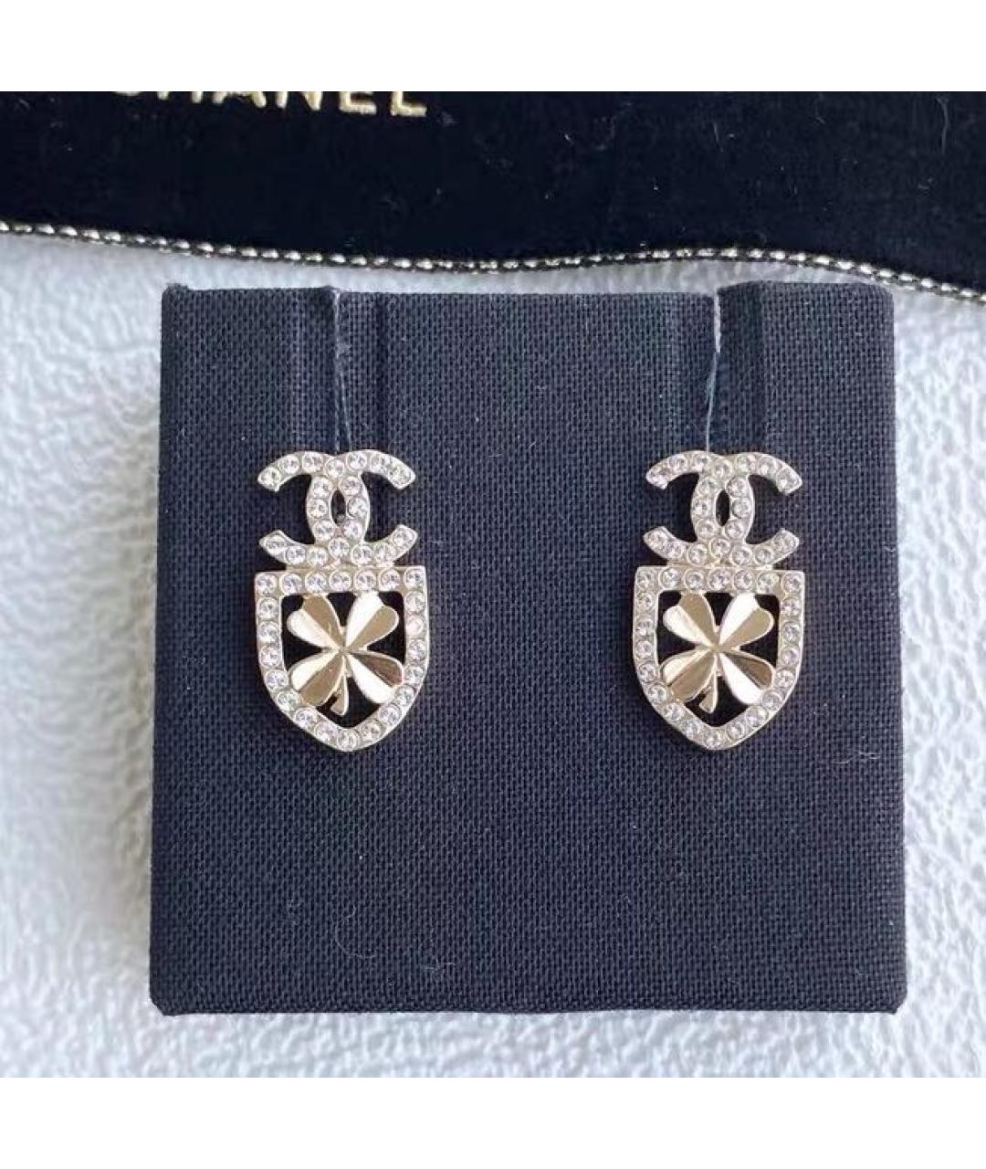 CHANEL Золотые металлические серьги, фото 3