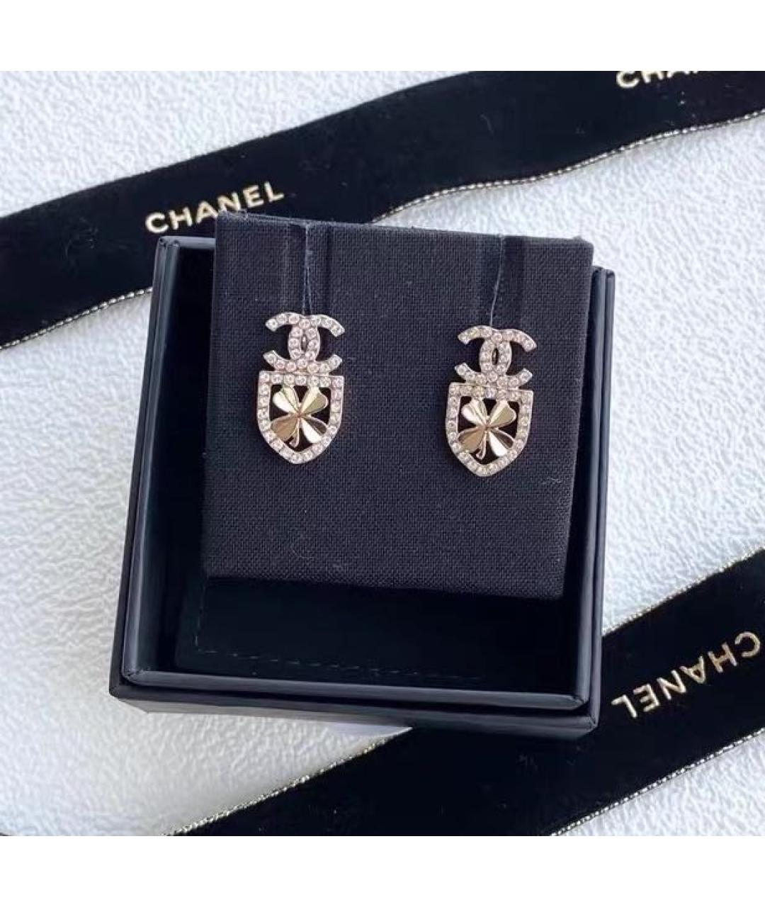 CHANEL Золотые металлические серьги, фото 5