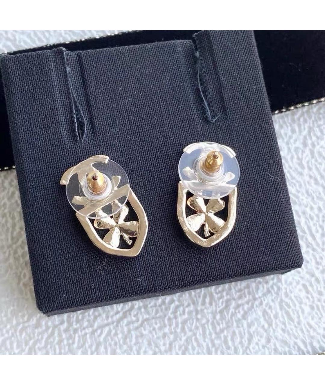 CHANEL Золотые металлические серьги, фото 4