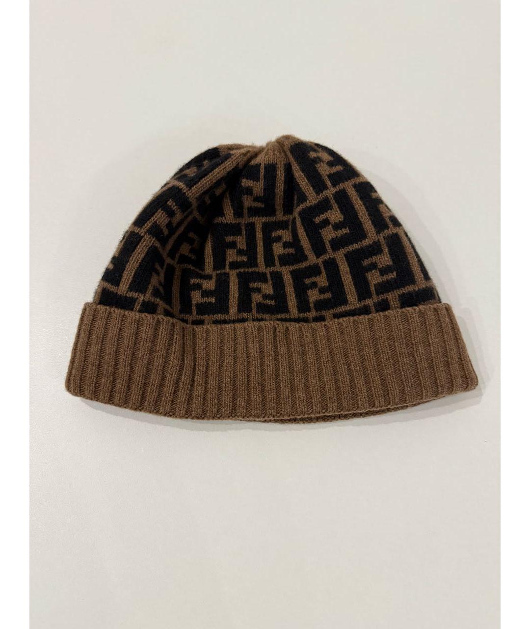 FENDI Коричневая шерстяная шапка, фото 2