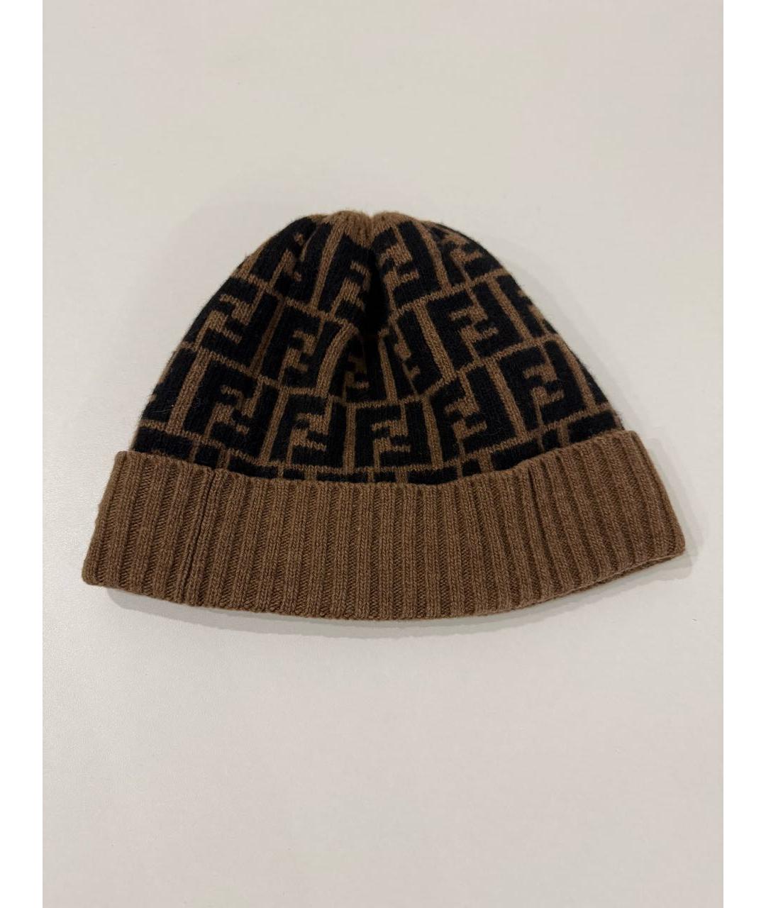 FENDI Коричневая шерстяная шапка, фото 5