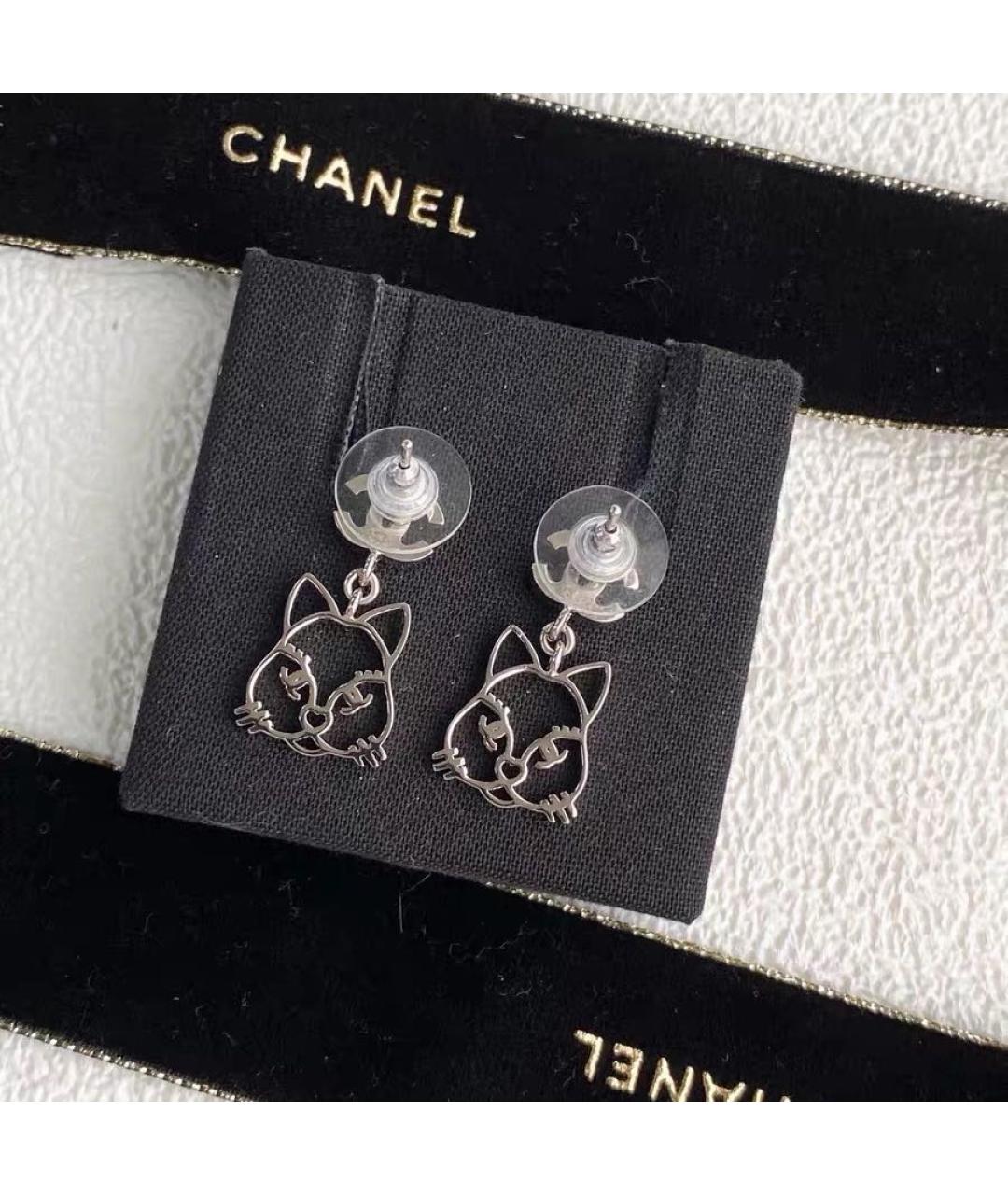 CHANEL Серебряные металлические серьги, фото 5