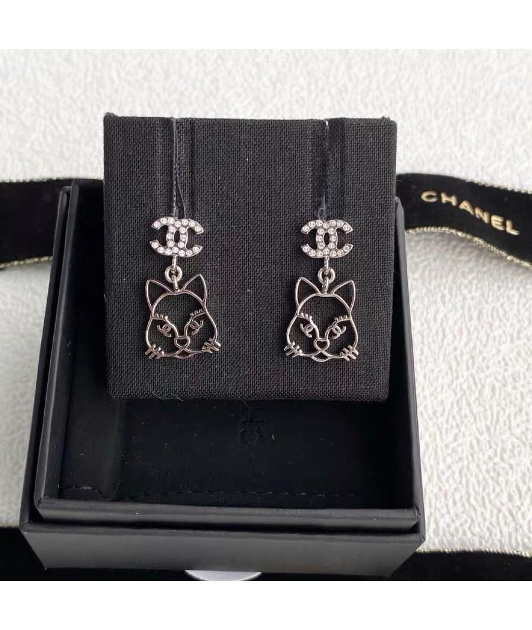 CHANEL Серебряные металлические серьги, фото 7