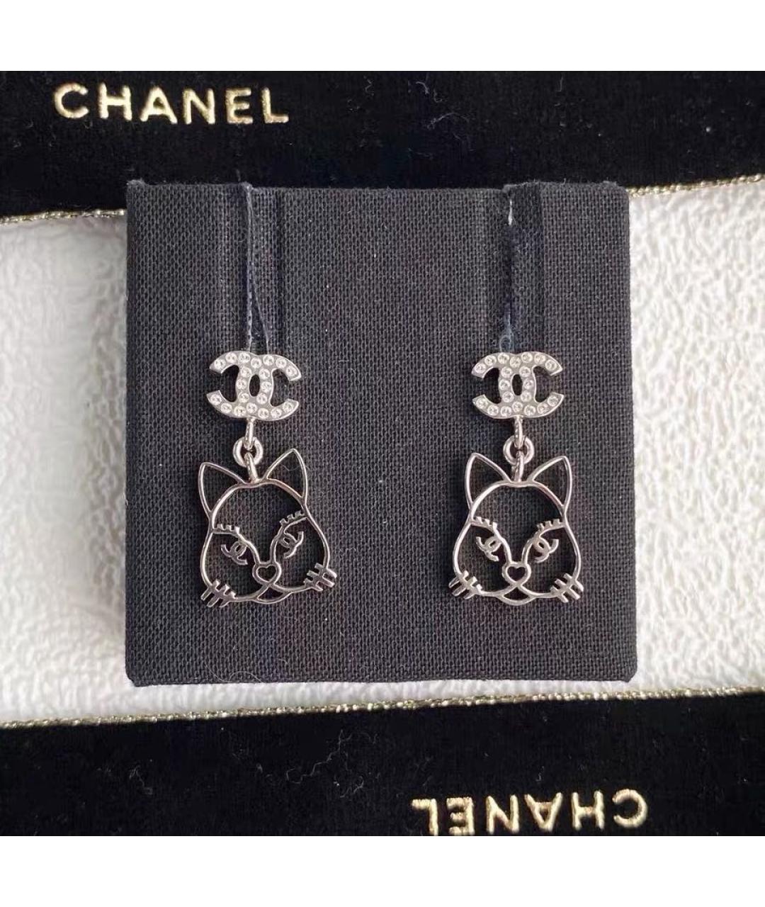 CHANEL Серебряные металлические серьги, фото 3