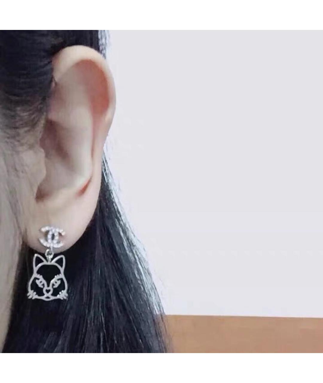 CHANEL Серебряные металлические серьги, фото 6