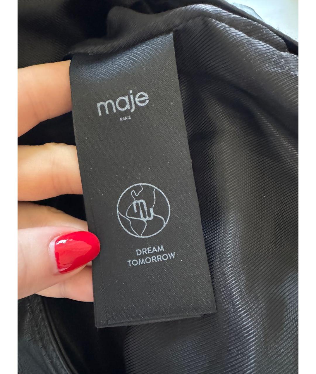 MAJE Черная кожаная куртка, фото 5