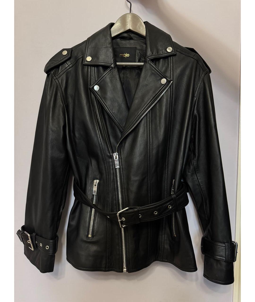 MAJE Черная кожаная куртка, фото 3