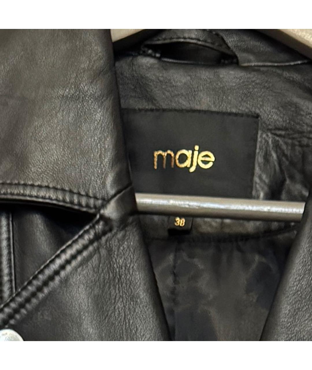 MAJE Черная кожаная куртка, фото 4