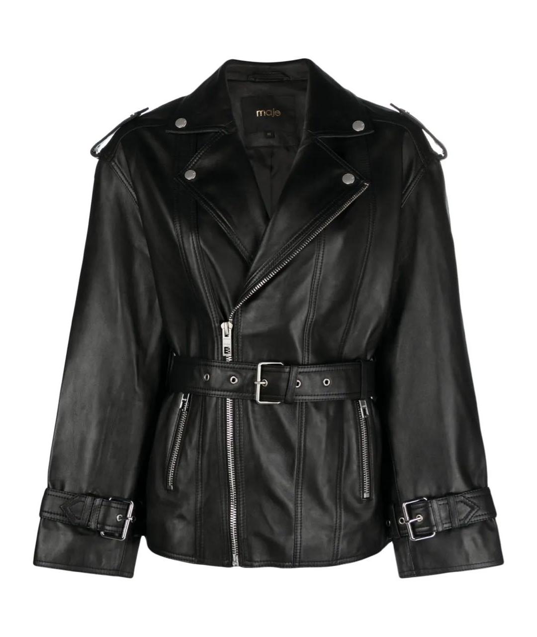 MAJE Черная кожаная куртка, фото 8