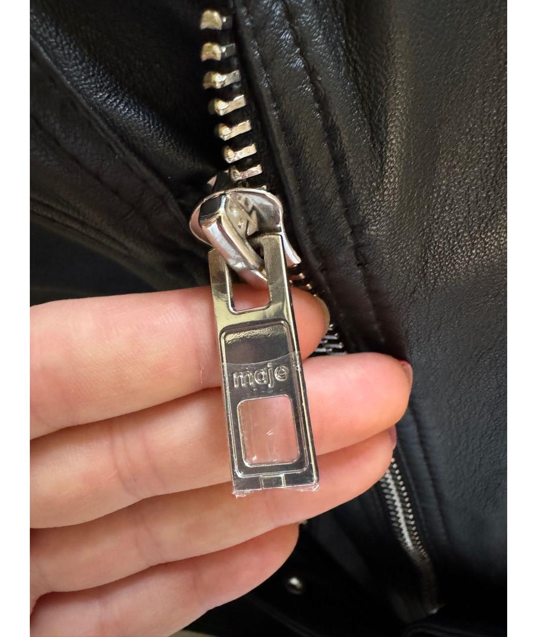 MAJE Черная кожаная куртка, фото 6