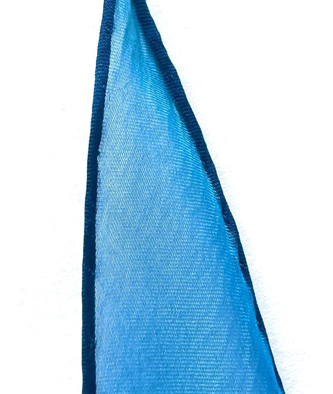 HERMES Голубой шелковый шарф, фото 2