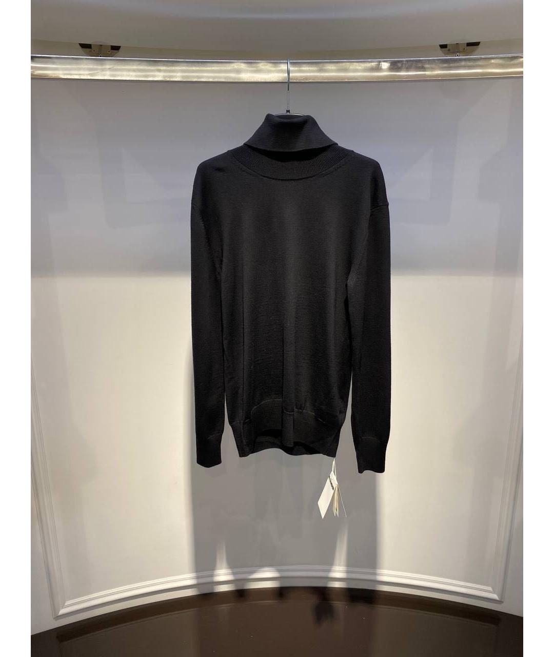 JIL SANDER Черная шерстяная водолазка, фото 4