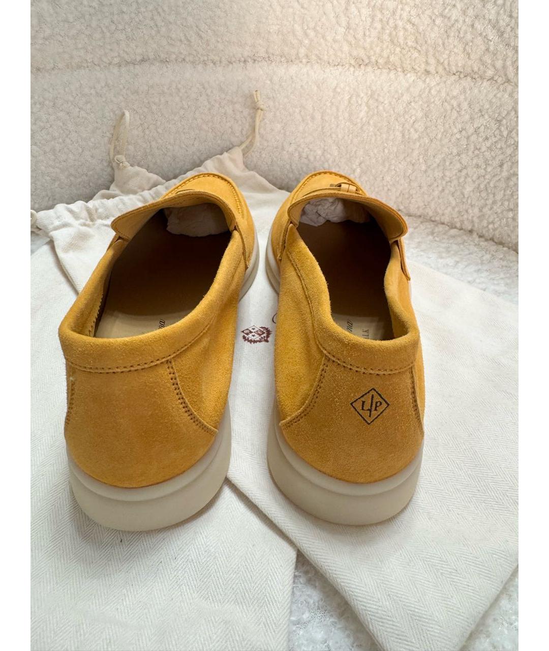 LORO PIANA Горчичные замшевые лоферы, фото 4