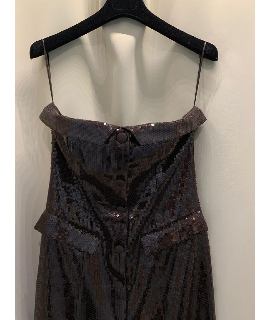 ROTATE Коричневое полиэстеровое вечернее платье, фото 4