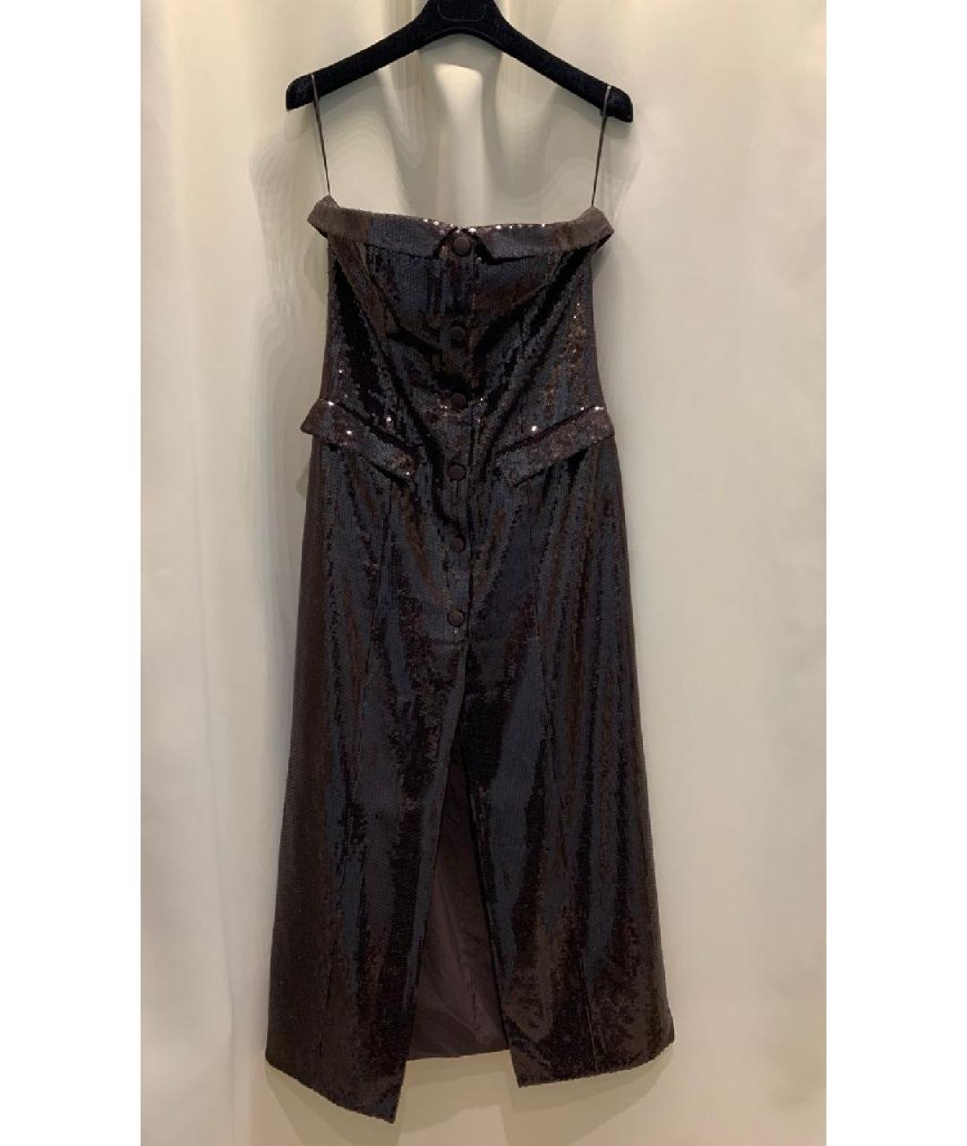 ROTATE Коричневое полиэстеровое вечернее платье, фото 2