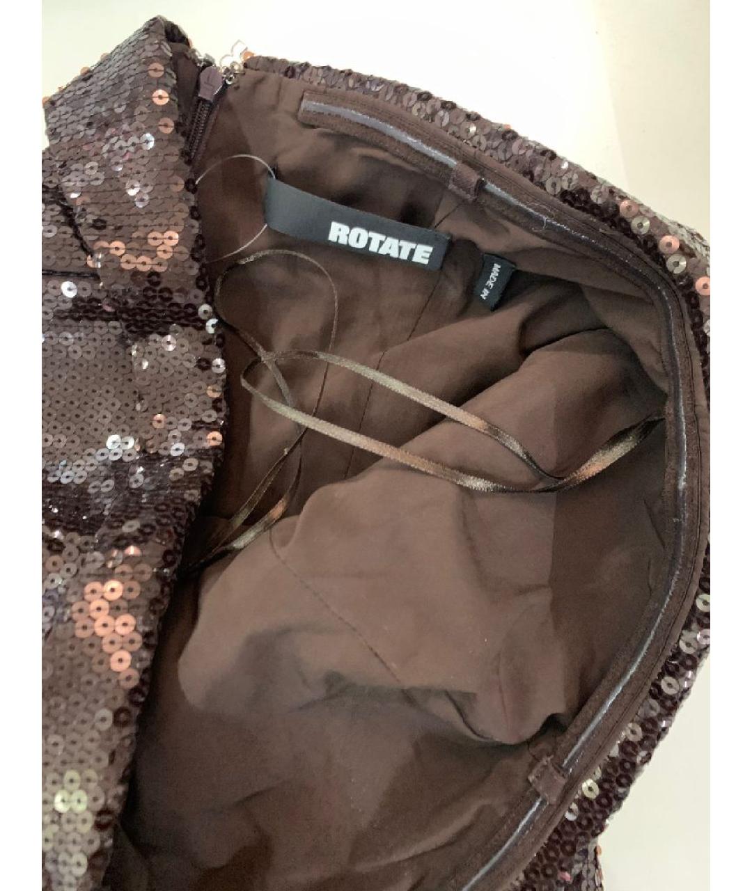 ROTATE Коричневое полиэстеровое вечернее платье, фото 5