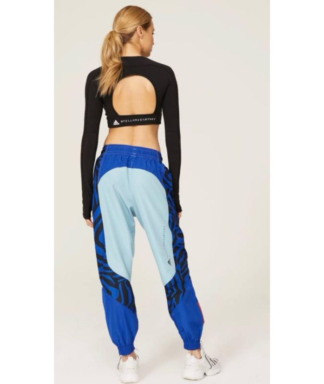 ADIDAS BY STELLA MCCARTNEY Темно-синие полиэстеровые прямые брюки, фото 8