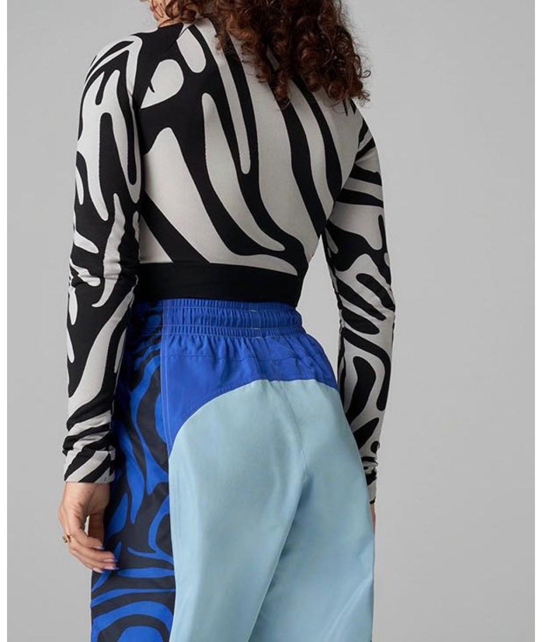 ADIDAS BY STELLA MCCARTNEY Темно-синие полиэстеровые прямые брюки, фото 4