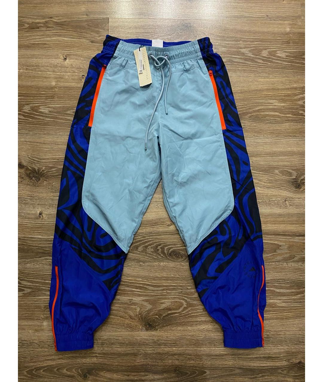 ADIDAS BY STELLA MCCARTNEY Темно-синие полиэстеровые прямые брюки, фото 5