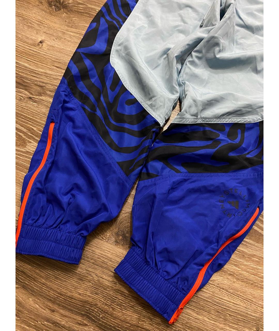 ADIDAS BY STELLA MCCARTNEY Темно-синие полиэстеровые прямые брюки, фото 7