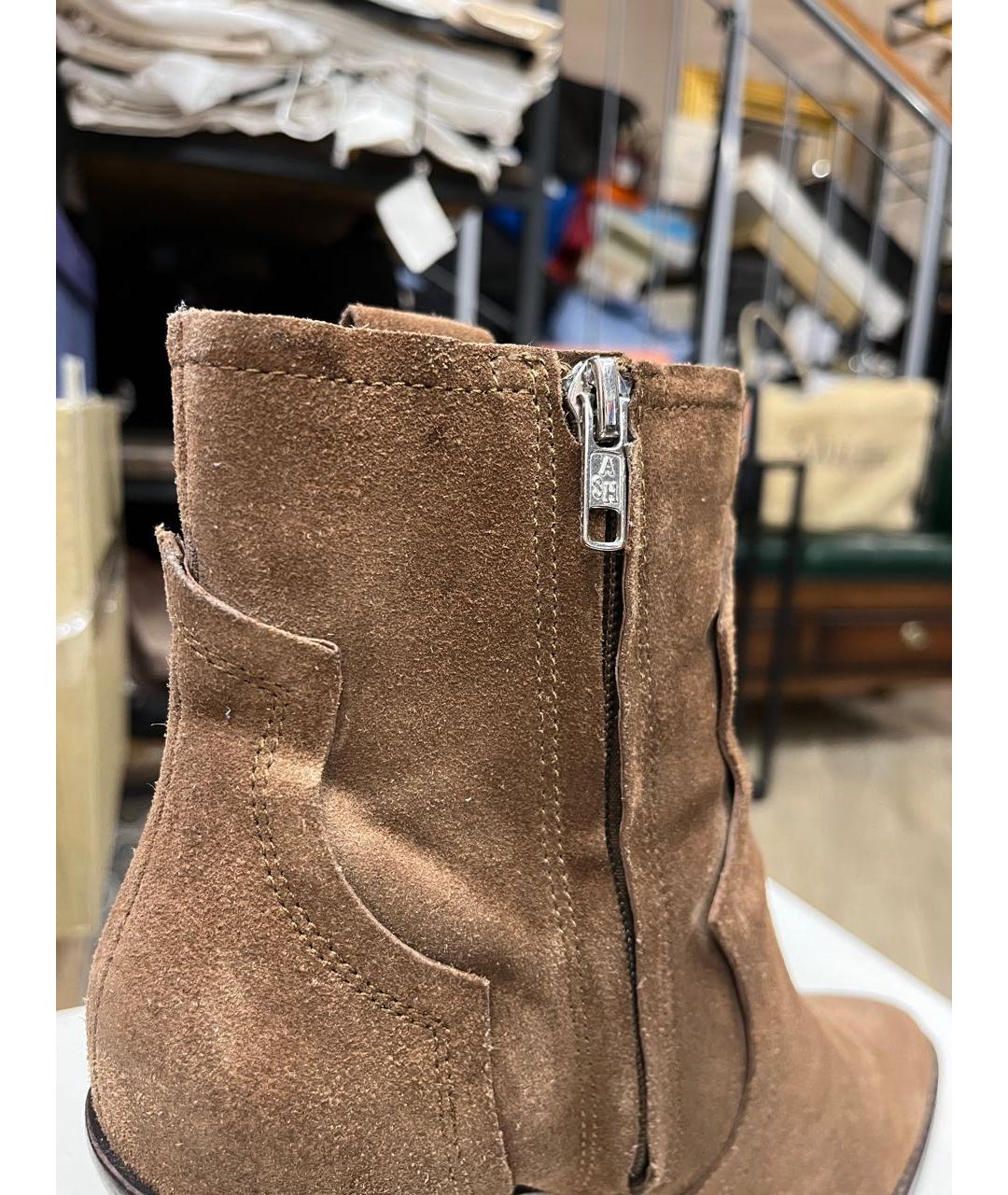 ASH Коричневые замшевые ботильоны, фото 3