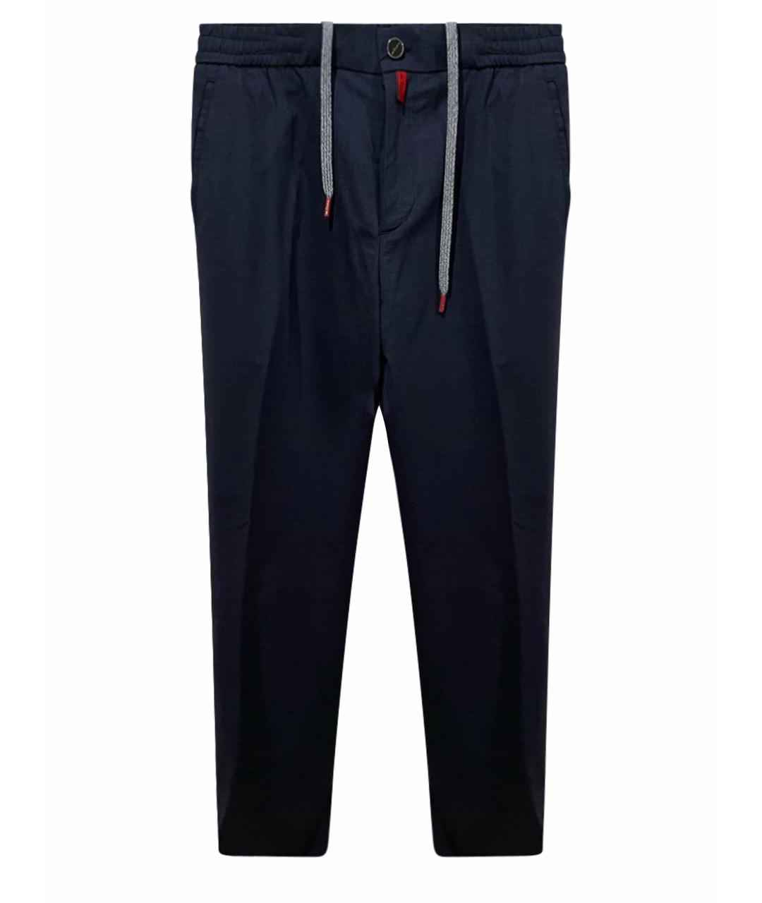 KITON Темно-синие шерстяные повседневные брюки, фото 1