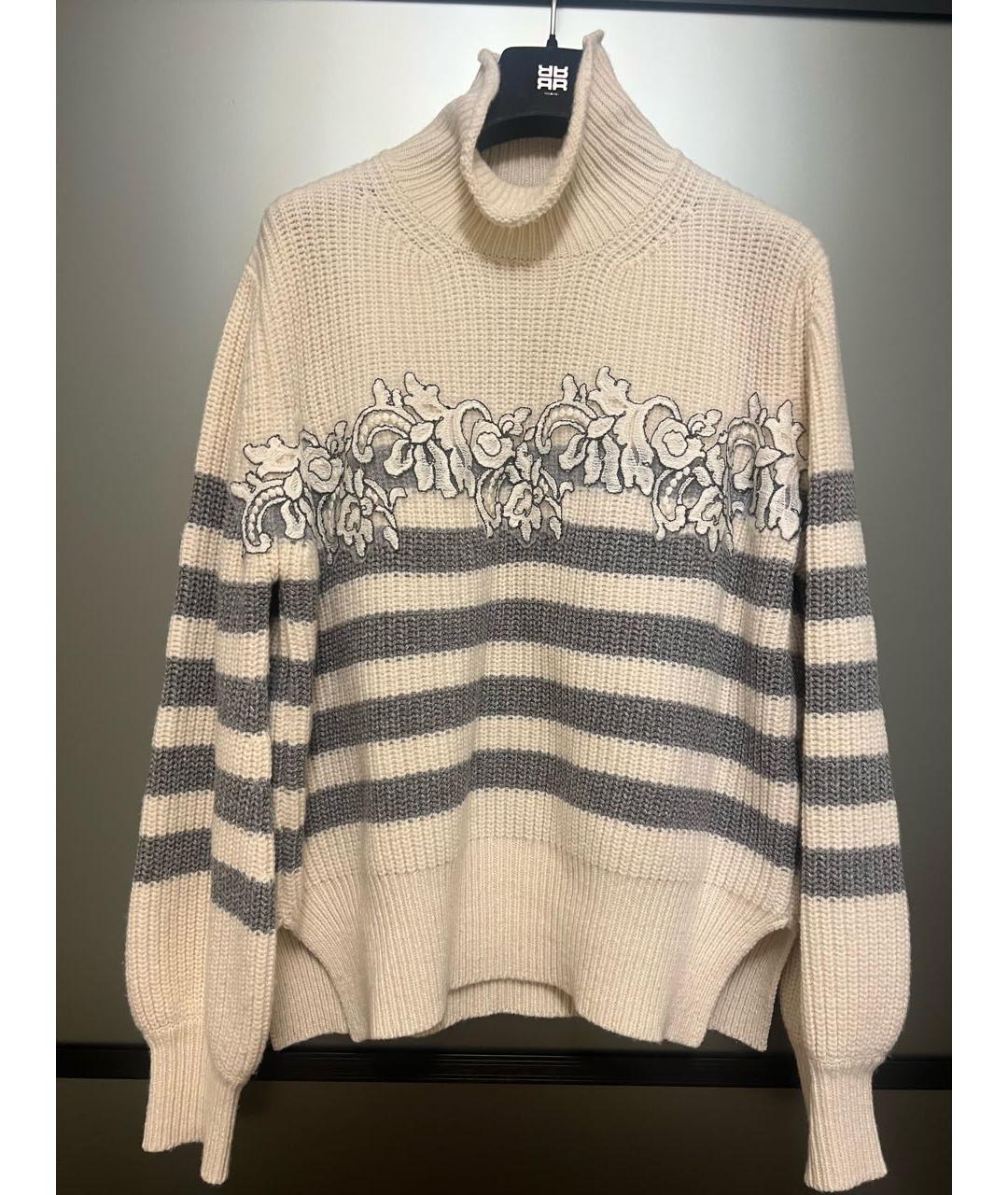 ERMANNO SCERVINO Бежевый шерстяной джемпер / свитер, фото 9