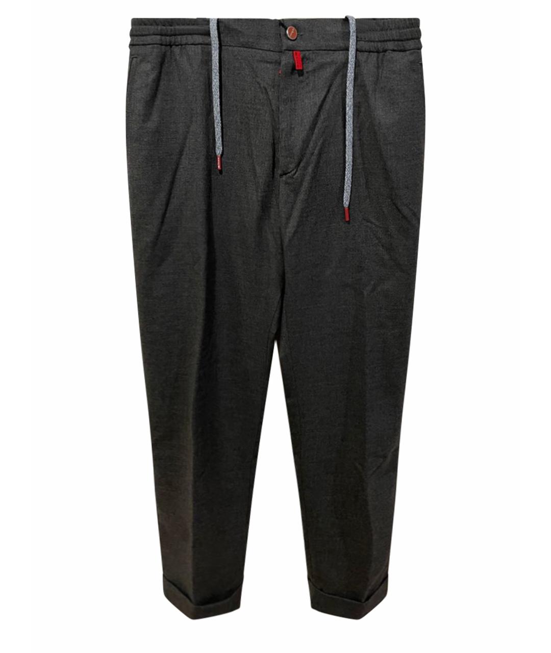 KITON Антрацитовые кашемировые повседневные брюки, фото 1