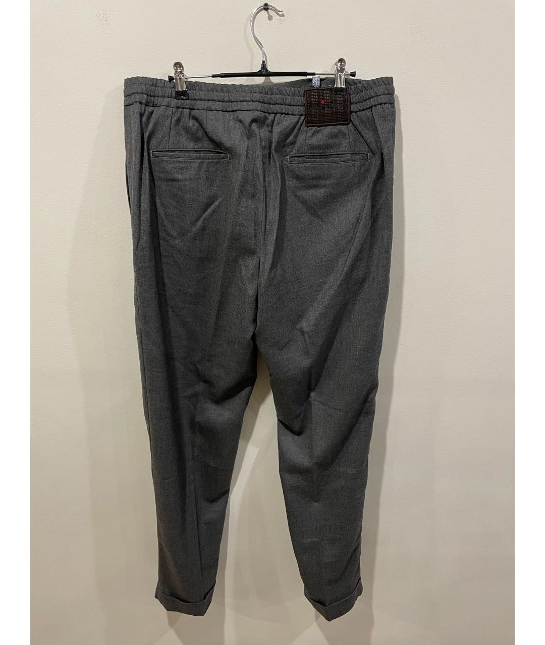 KITON Антрацитовые кашемировые повседневные брюки, фото 2