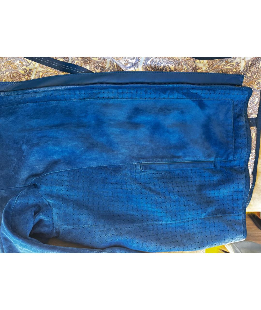 STEFANO RICCI Синяя замшевая куртка, фото 4