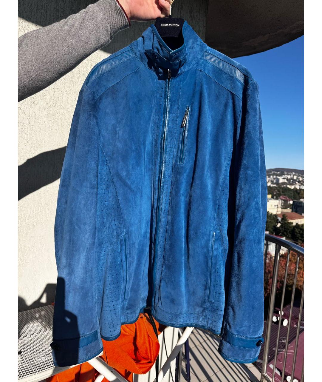 STEFANO RICCI Синяя замшевая куртка, фото 7