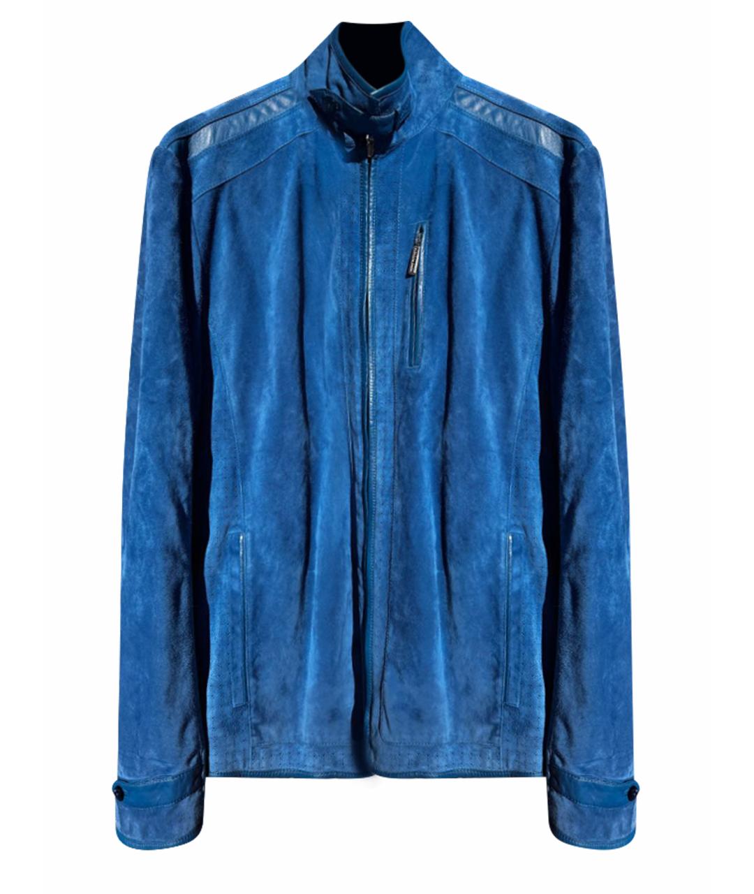 STEFANO RICCI Синяя замшевая куртка, фото 1