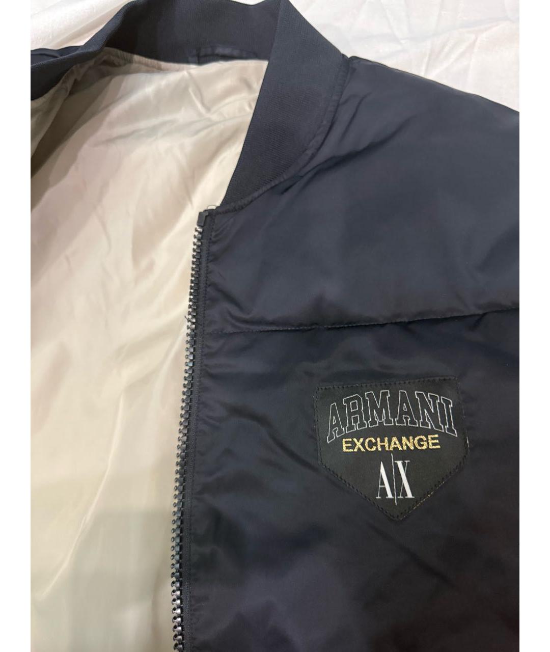 ARMANI EXCHANGE Темно-синий полиэстеровый пуховик, фото 4