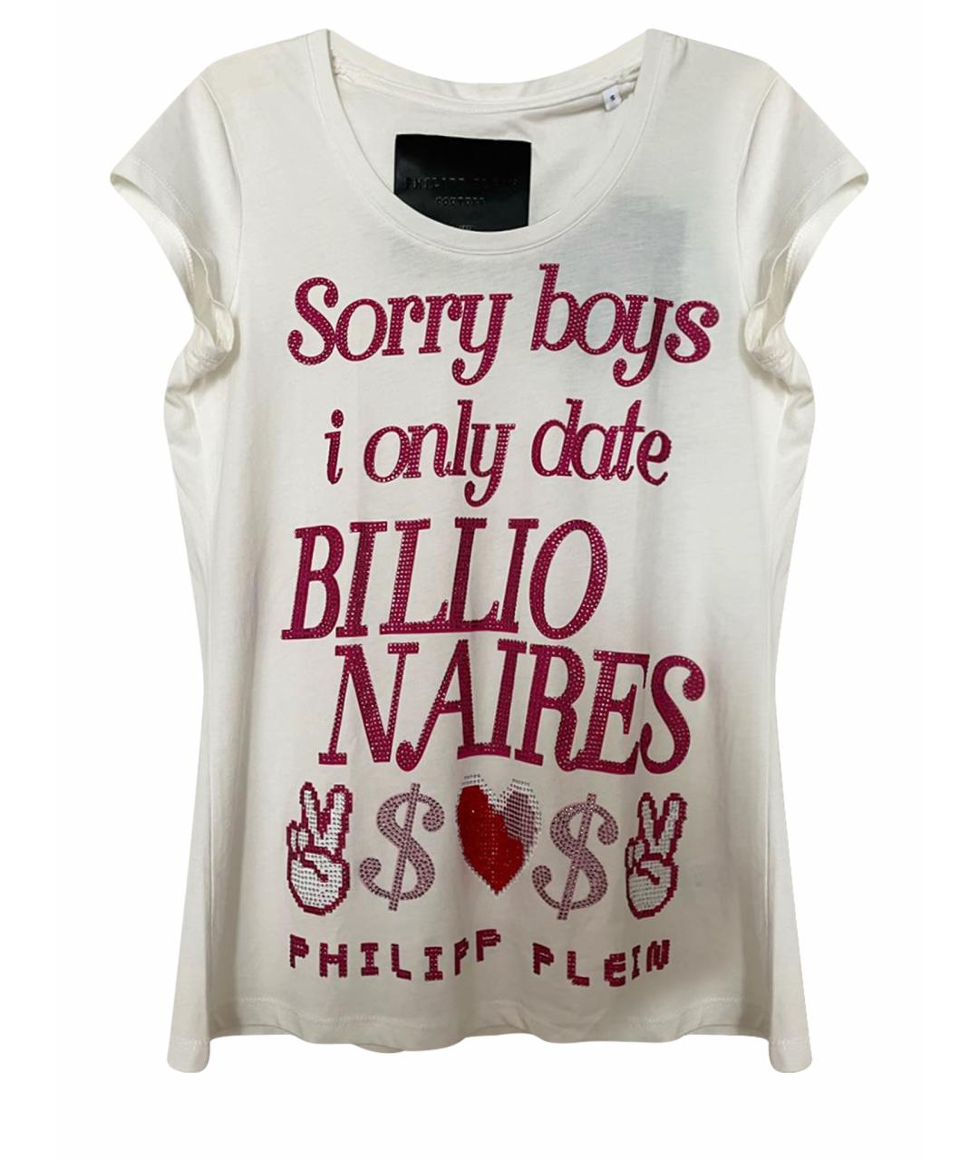 PHILIPP PLEIN Белая хлопковая футболка, фото 1