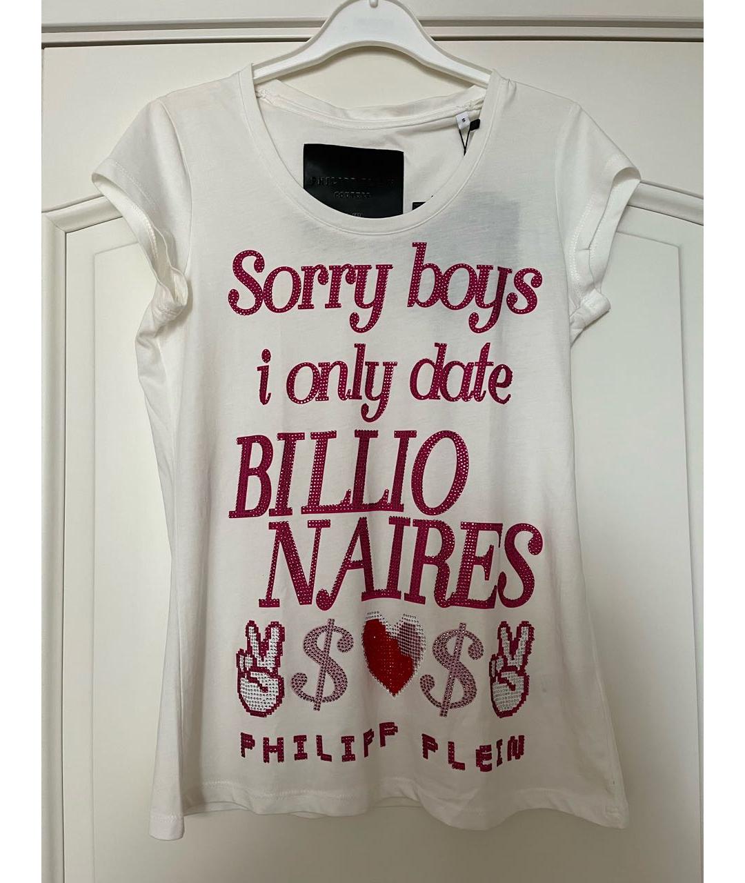 PHILIPP PLEIN Белая хлопковая футболка, фото 5