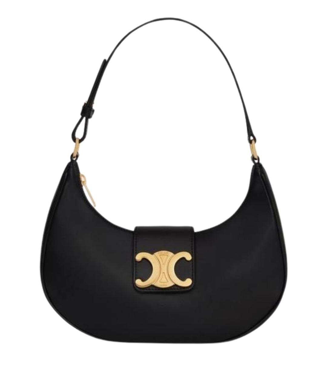 CELINE Черная кожаная сумка с короткими ручками, фото 1