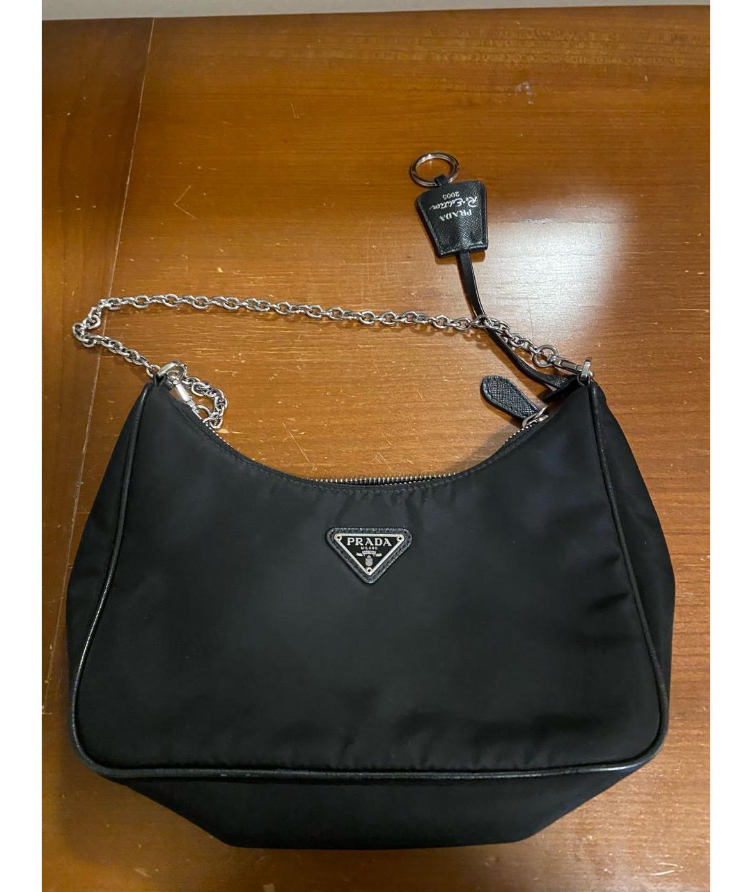 PRADA Черная тканевая сумка через плечо, фото 3