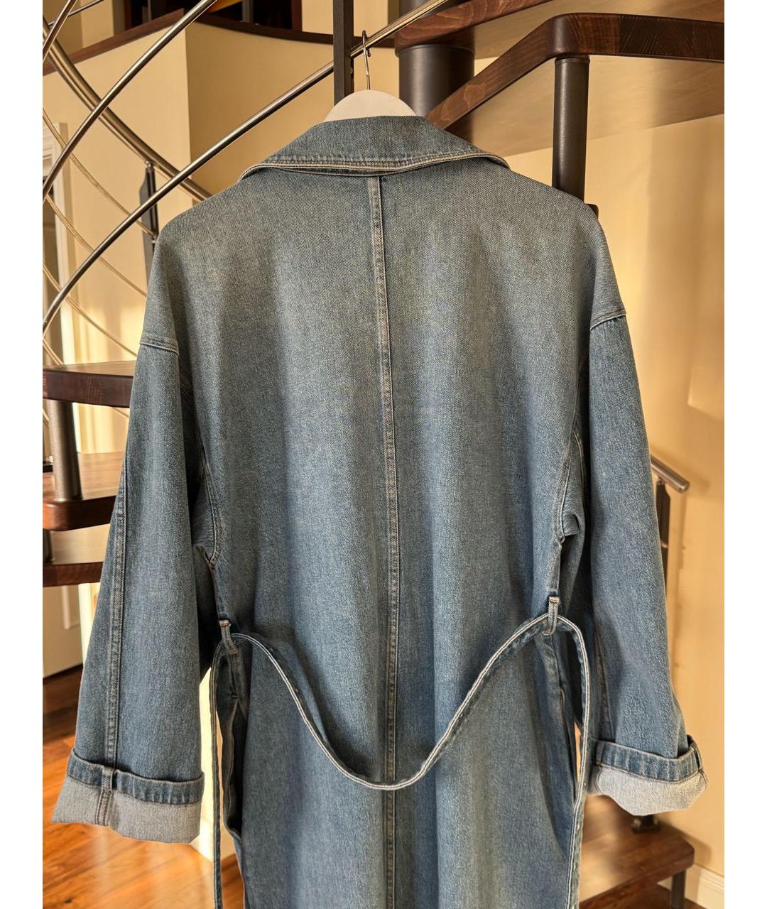 7 FOR ALL MANKIND Голубой деним тренч/плащ, фото 3