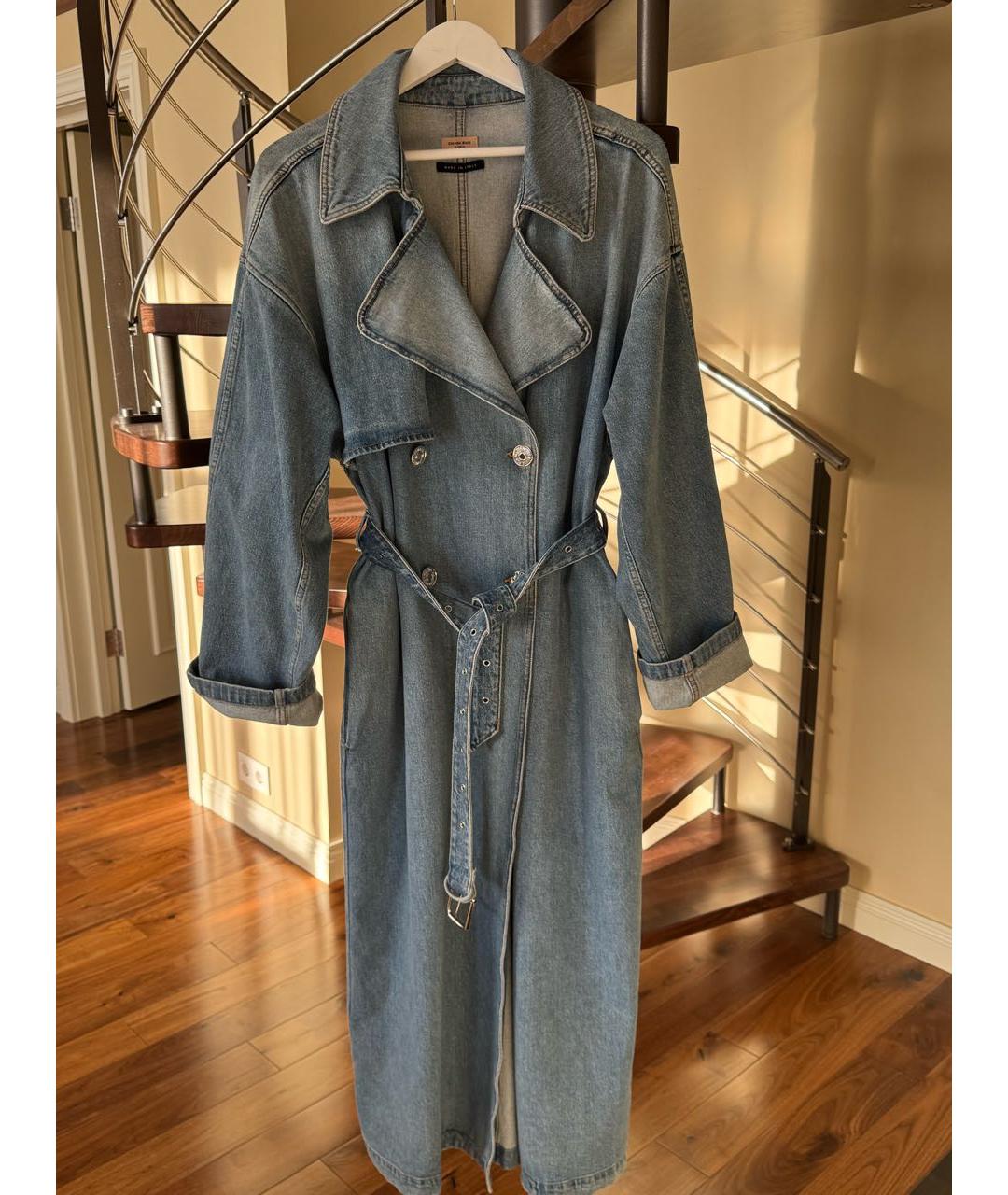 7 FOR ALL MANKIND Голубой деним тренч/плащ, фото 5