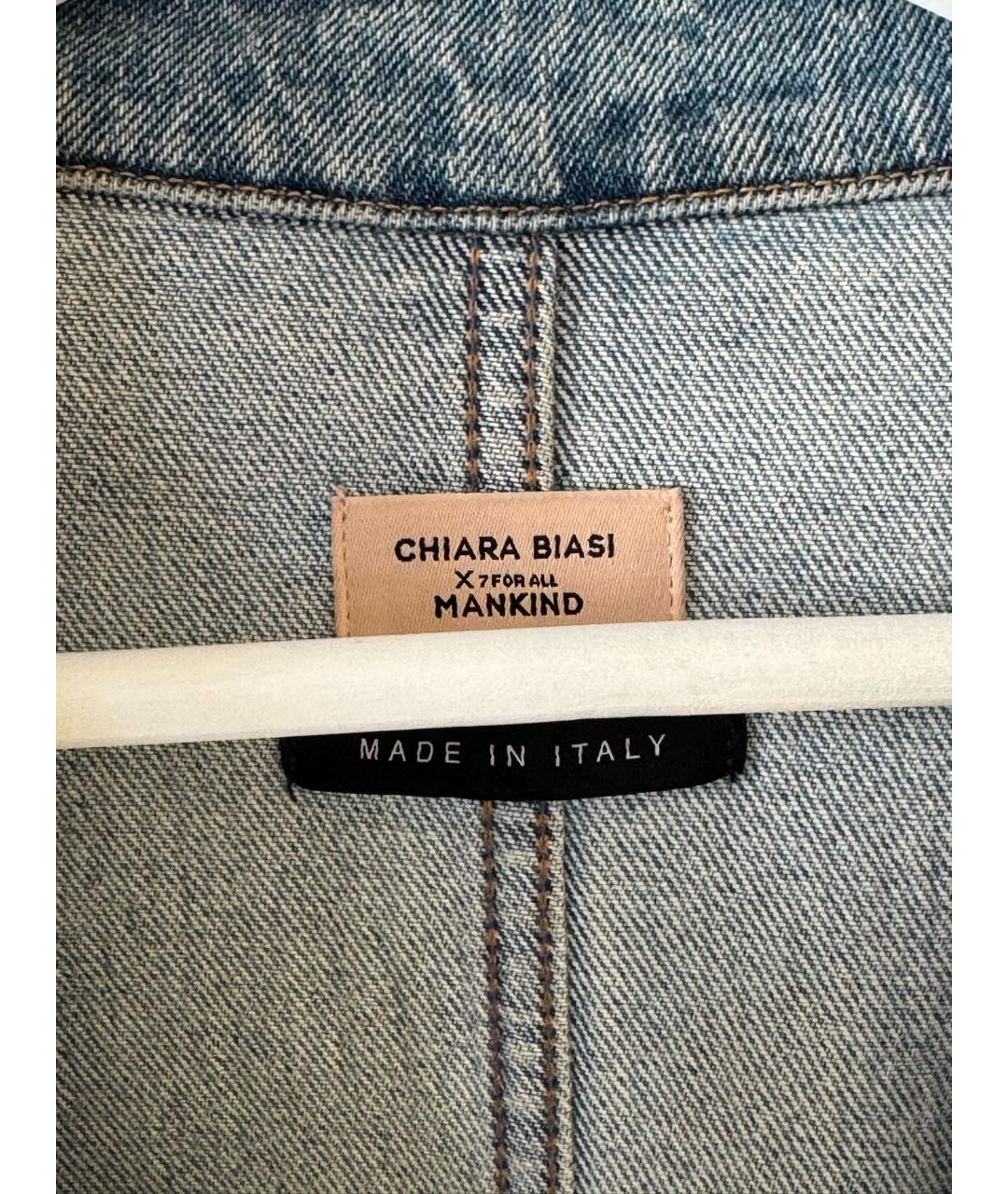 7 FOR ALL MANKIND Голубой деним тренч/плащ, фото 4