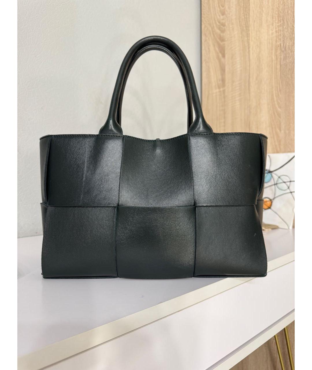 BOTTEGA VENETA Черная кожаная сумка тоут, фото 9