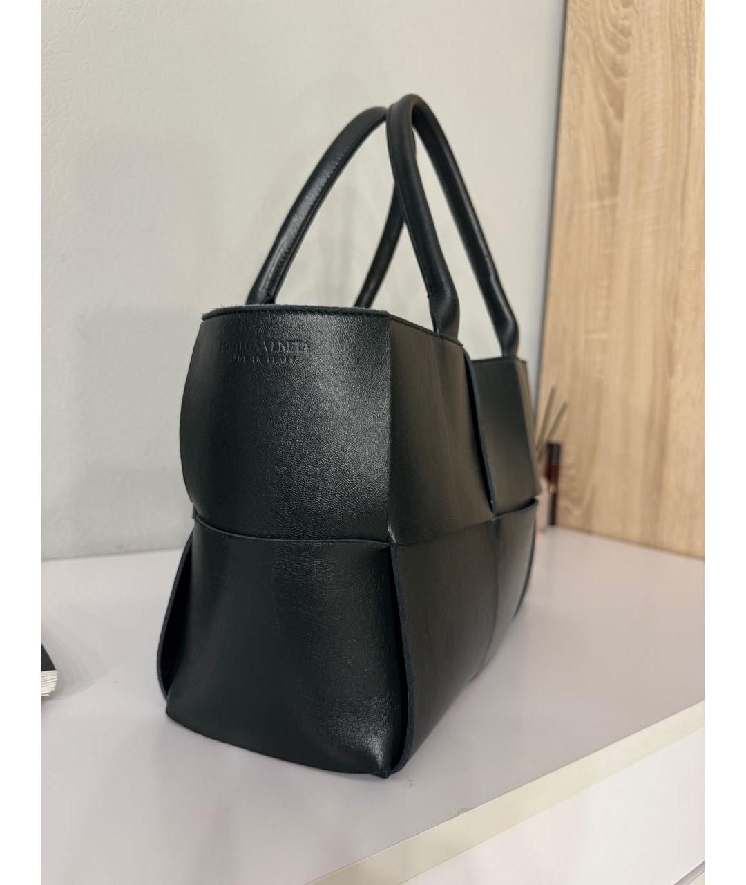 BOTTEGA VENETA Черная кожаная сумка тоут, фото 2