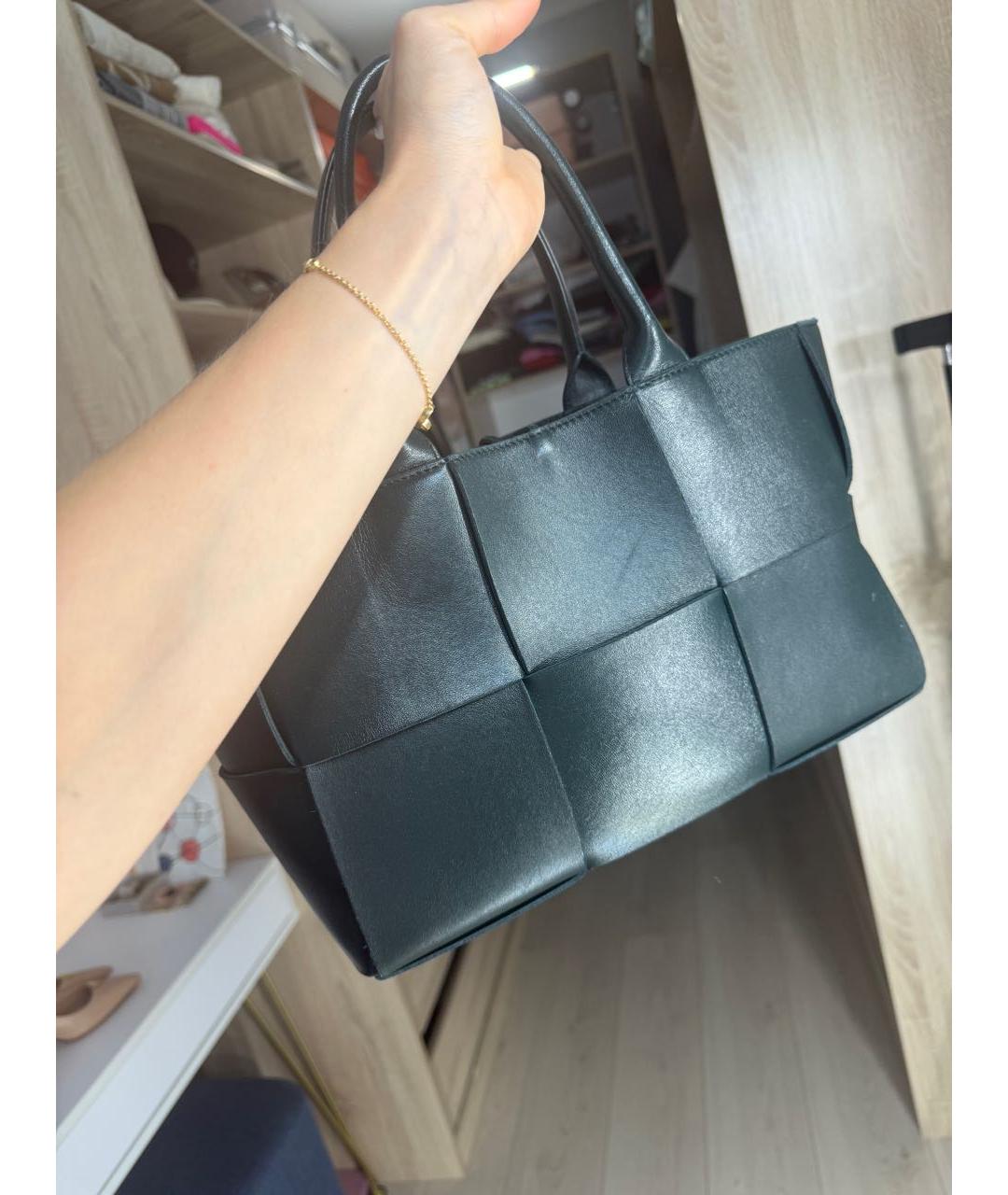 BOTTEGA VENETA Черная кожаная сумка тоут, фото 6