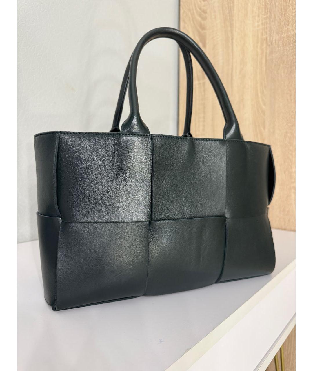 BOTTEGA VENETA Черная кожаная сумка тоут, фото 3