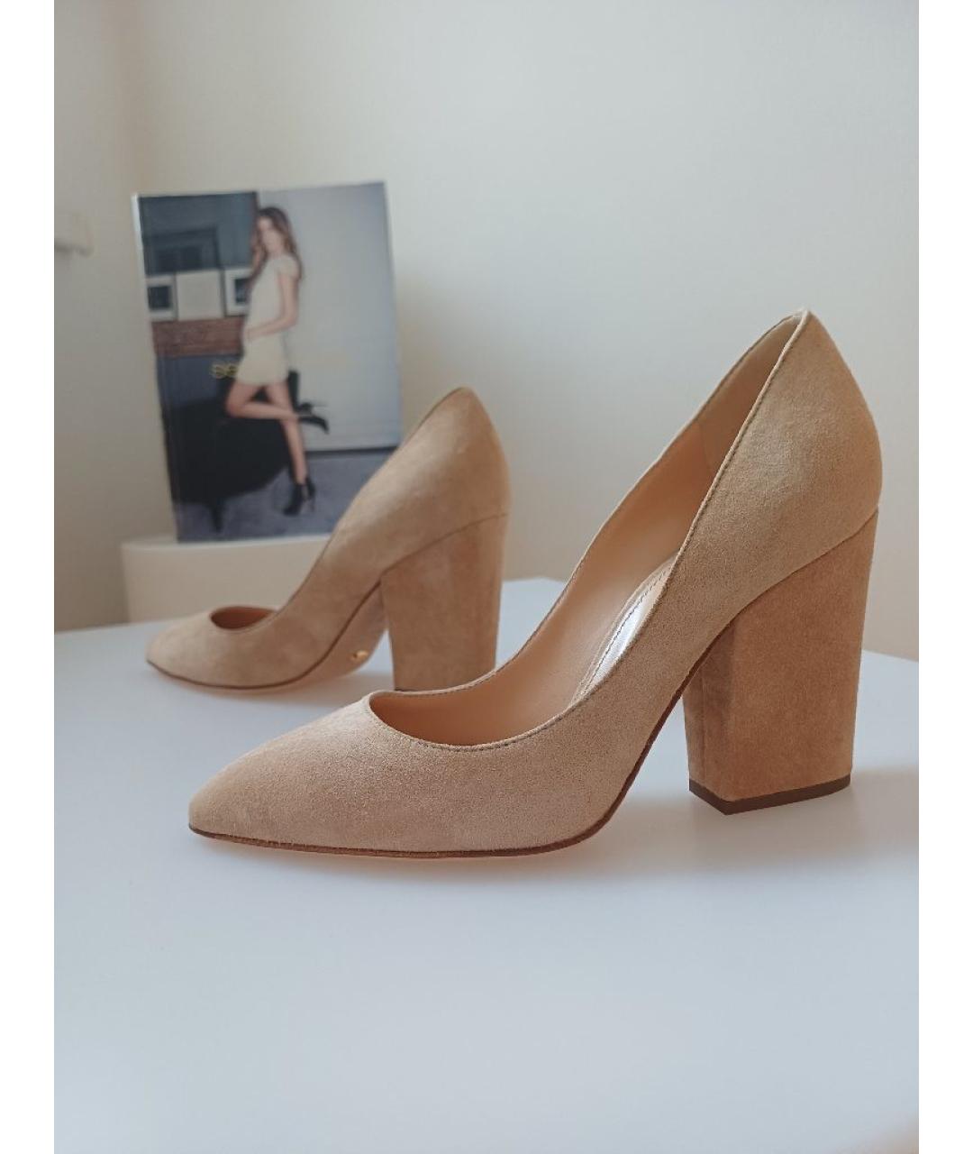 SERGIO ROSSI Бежевые замшевые туфли, фото 3
