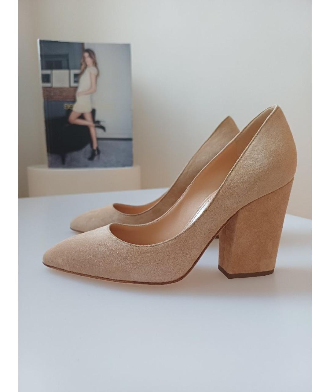 SERGIO ROSSI Бежевые замшевые туфли, фото 2